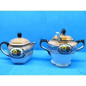 Noritake Morimura Hand Painted Sugar Bowl And Creamer Set